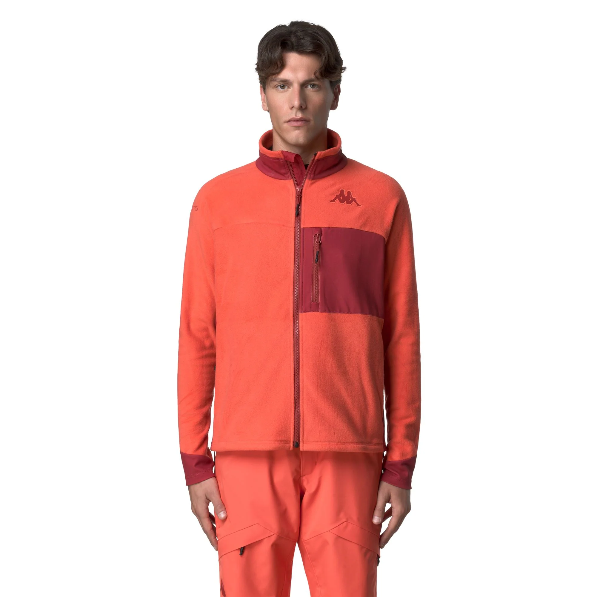 672 - Fleece - Jacket - Man - Orange-RED